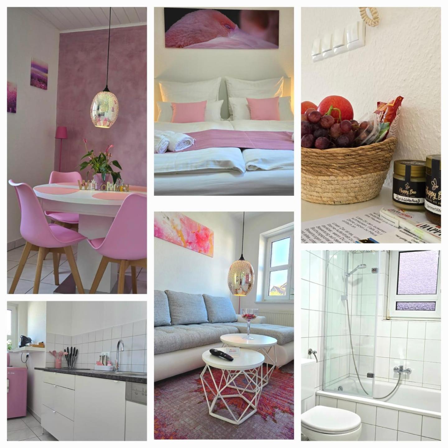 Happy Homes Pink - Up To 5 - Kueche - W-Lan - Netflix - Honig - Badewanne Nidda Bagian luar foto